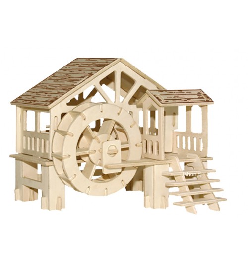 Конструктор: Сборная деревянная модель "Водяная мельница" 3D